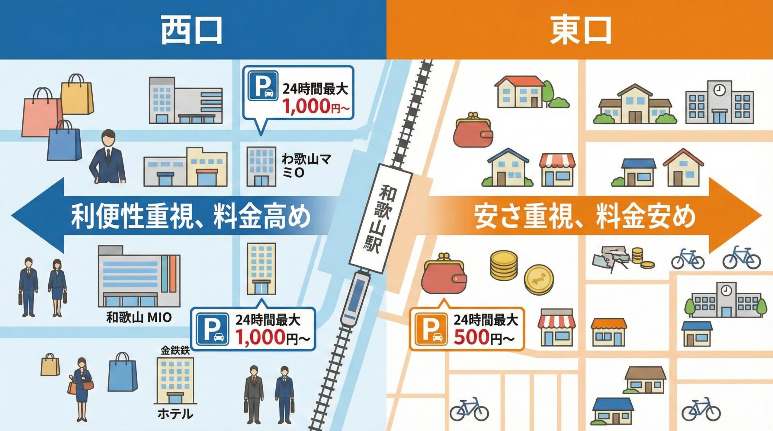 和歌山駅のコインパーキング決定版！安い穴場から予約術まで徹底解説 | 駐車場ナビ｜安いコインパーキングの検索・予約と料金比較